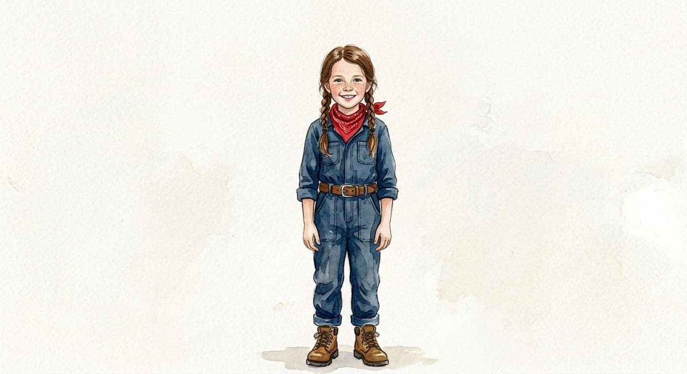 Watercolor illustration of a young girl, from a real photo