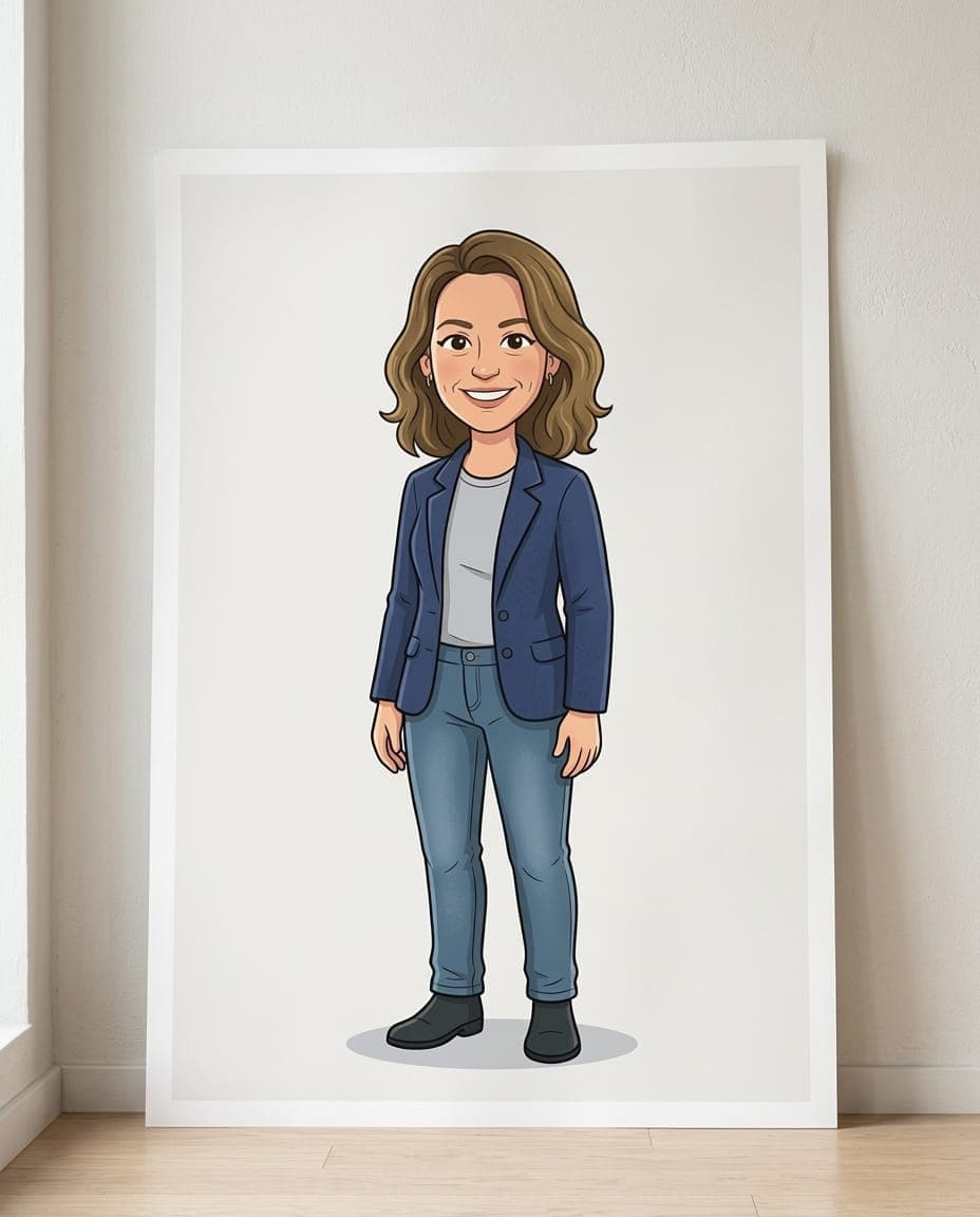 Sample poster print of an illustrated hero portrait