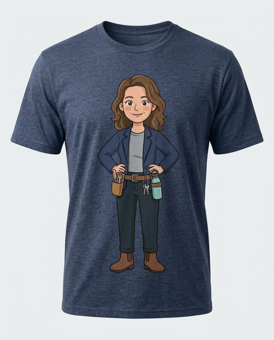 A t-shirt printed with a personalized illustration